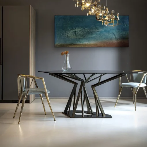 Atlantis Antique Gold Polished Metal Chair