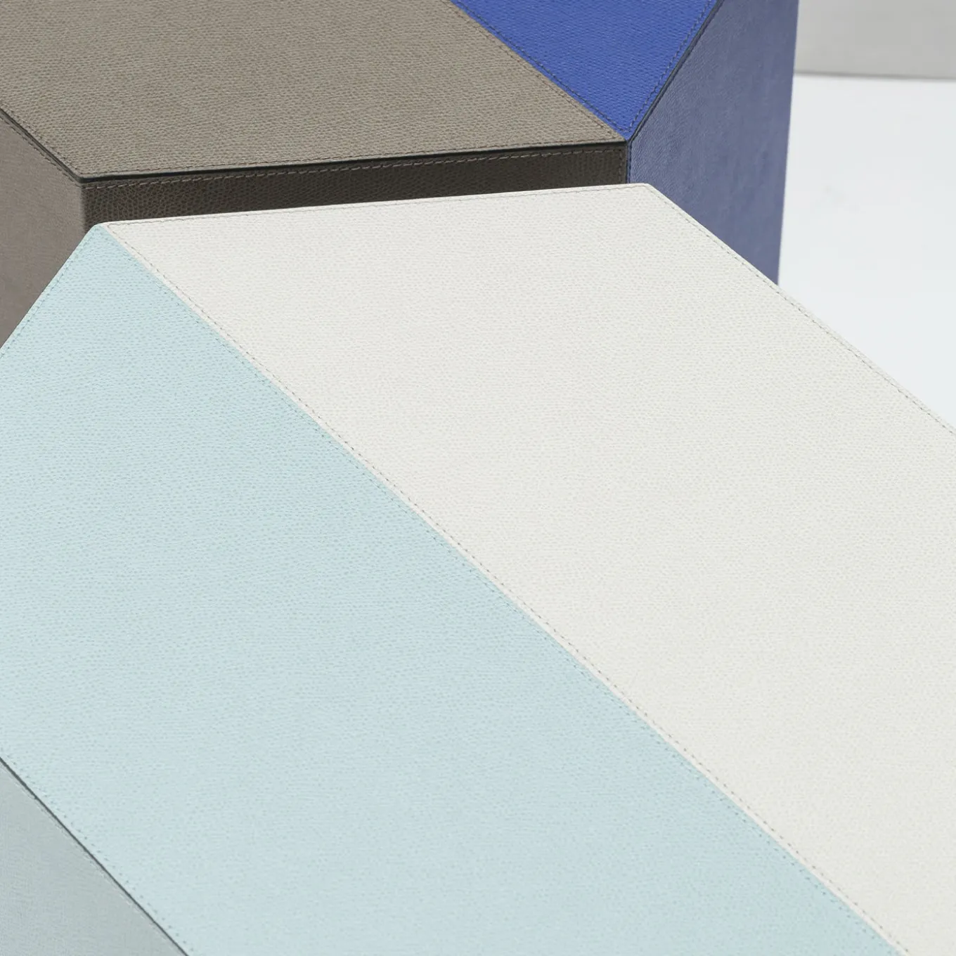 Atlas Stool with Vertical Azure Stripe