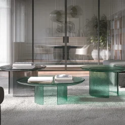 Atollo Teal Green Laquered glass Coffee Table 98