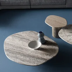 Atollo Travertino Marble Side Table by CSM