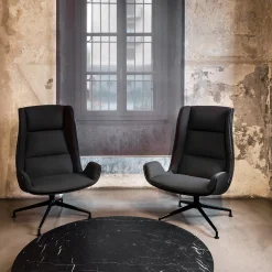 Aura Black Armchair by Rainlight and Centro Progetti Tecno