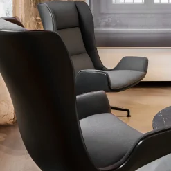 Aura Black Armchair by Rainlight and Centro Progetti Tecno