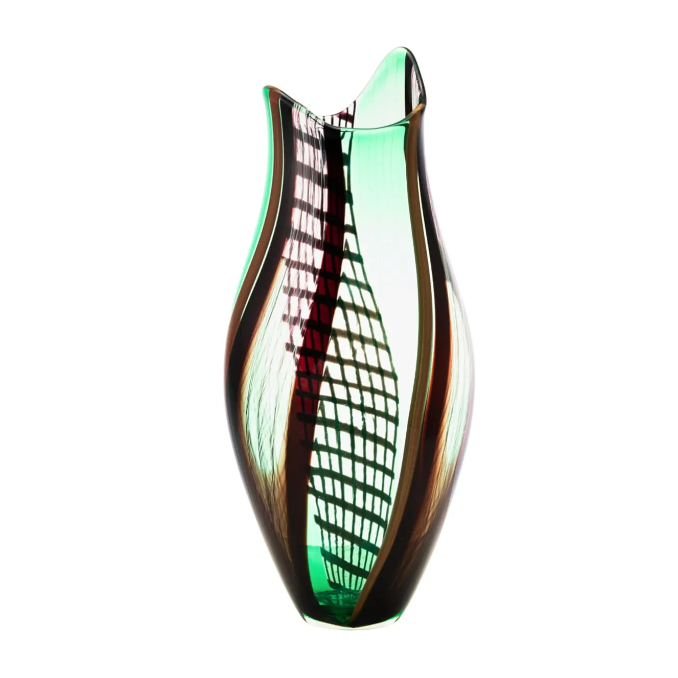 Aura di Murano Bud-Shaped Polychrome Glass Vase