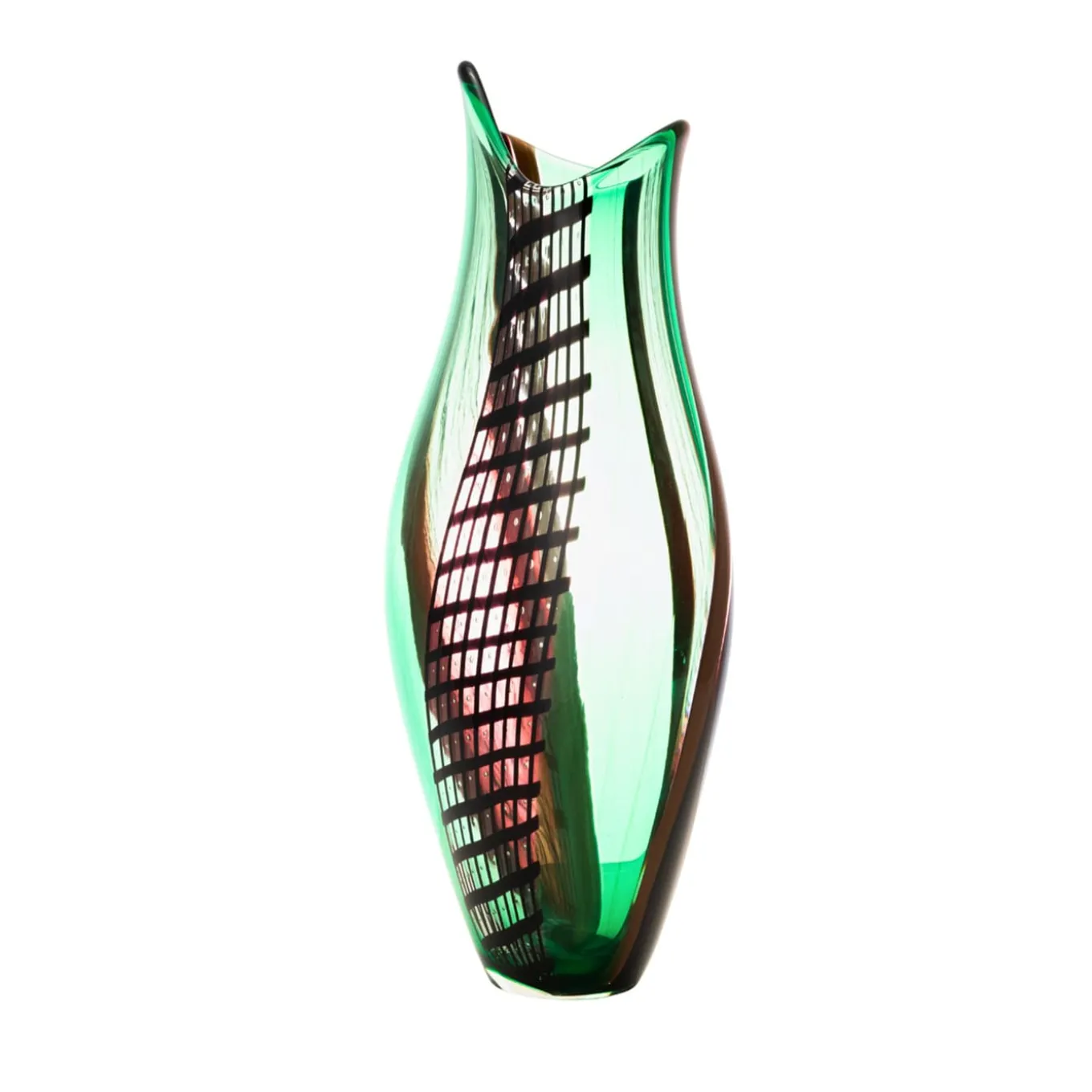 Aura di Murano Bud-Shaped Polychrome Glass Vase