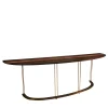 Aureola brown ebony wood and bronze console