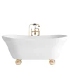 Aurora Bijoux White with Gold Sphere Feet Bathtub