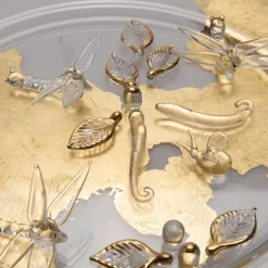 Aurora Dragonfly Gold Glass Decorative Dinner Plate