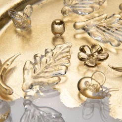 Aurora Ladybug Gold Glass Decorative Dinner Plate