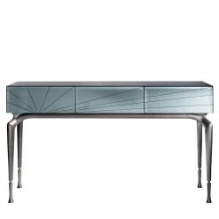 Aurora Smoked Mirror with Drawers Glass Console