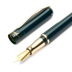 Avatar Anniversary Green Medium Fountain Pen with Gold Trim