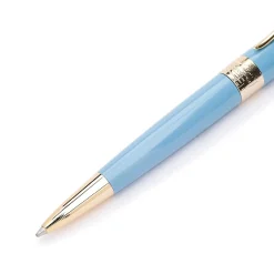 Avatar Fancy Light Blue Ballpoint Pen with Gold Trim