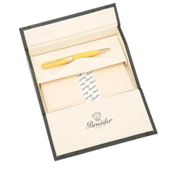 Avatar Fancy Yellow Ballpoint Pen with Gold Trim