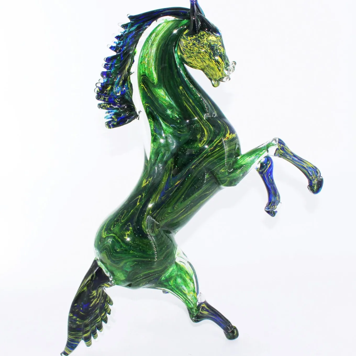 Aventurine Horse Green Murano Glass Sculpture