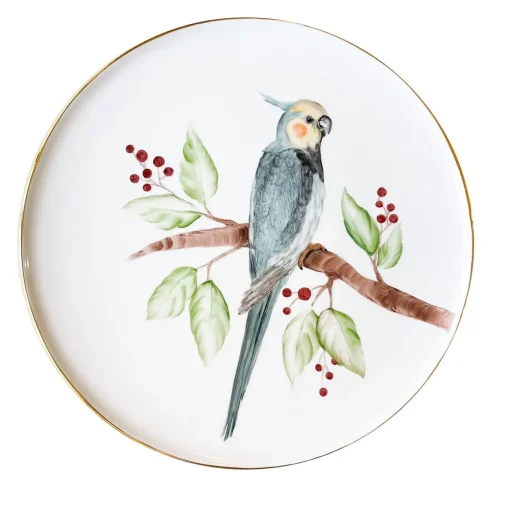 Avis Cacatua Ninfa Polychrome Large Plate