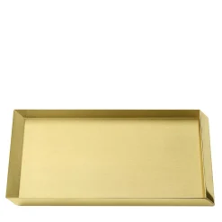 Axonometry A4 Desk Brass Tray by Elisa Giovannoni