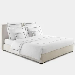 BACCHETTA Duvet Cover Set in White Cotton Sateen