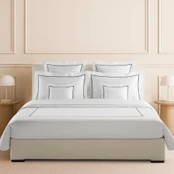 BACCHETTA Duvet Cover Set in White Cotton Sateen