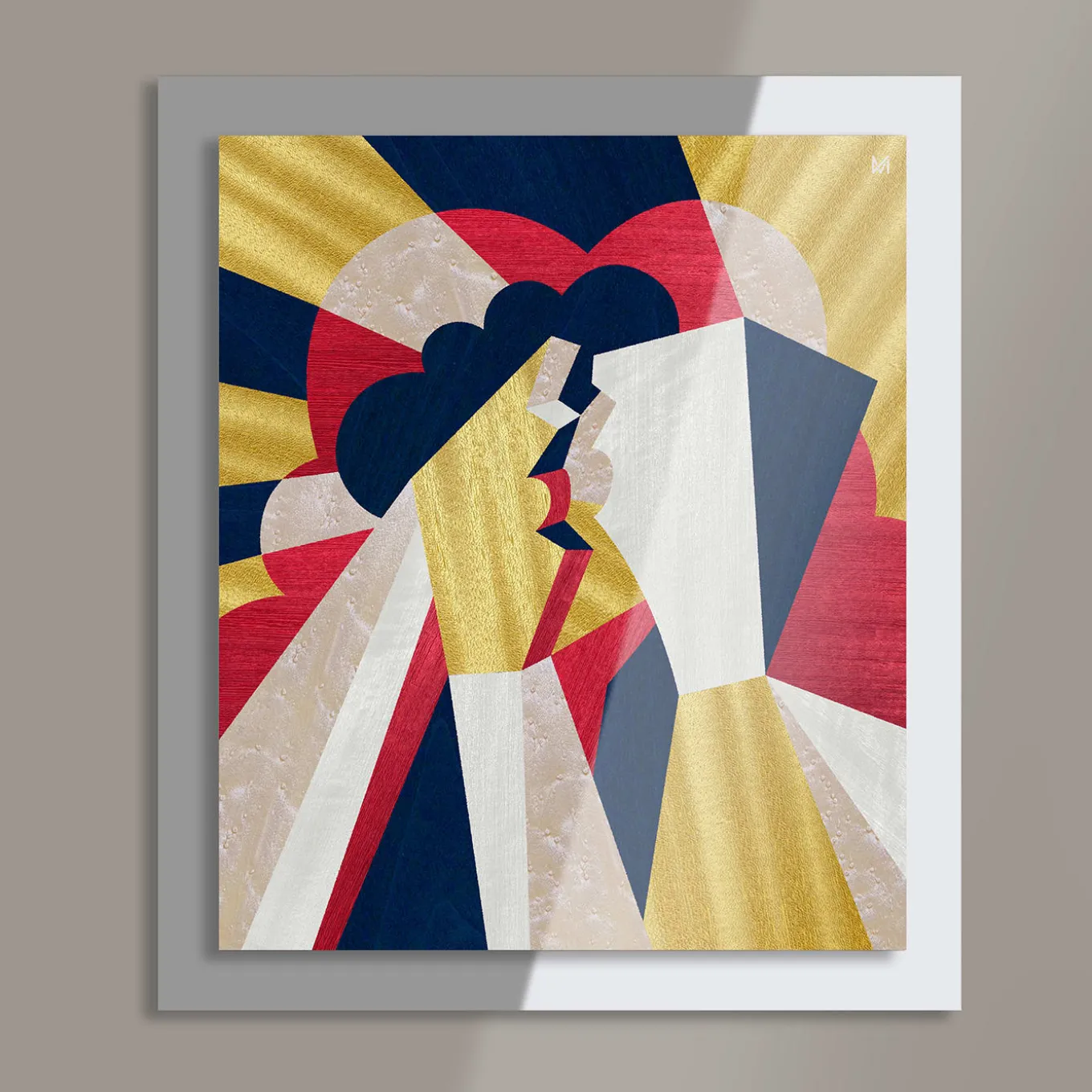 Bacio San Valentino Mirror Wood Panel