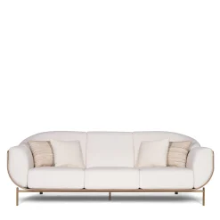 Baidà White Bouclé 3-Seater Sofa