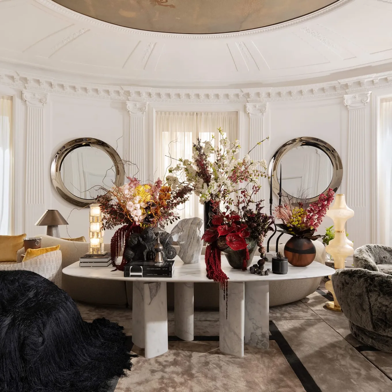 Baker Street Muse 3-Light Glass Floor Lamp