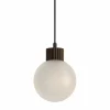 Baleta Satin Glass & Burnished Brass Pendant Lamp by Isacco Brioschi
