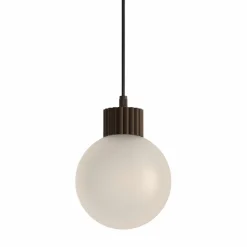 Baleta Satin Glass & Burnished Brass Pendant Lamp by Isacco Brioschi