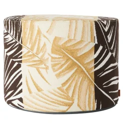 Bali Cylinder Brown & Beige Outdoor Pouf