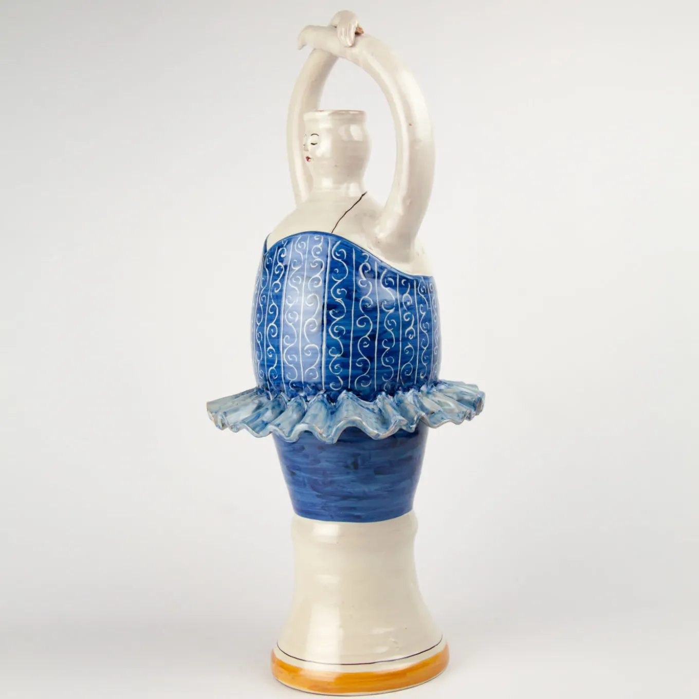 Ballerina Blue Ceramic Vase