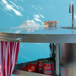Ballerina Steel Modular Kitchen With Sink And Curtain
