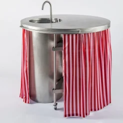 Ballerina Steel Modular Kitchen With Sink And Curtain