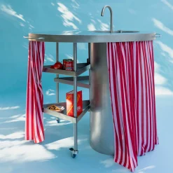 Ballerina Steel Modular Kitchen With Sink And Curtain
