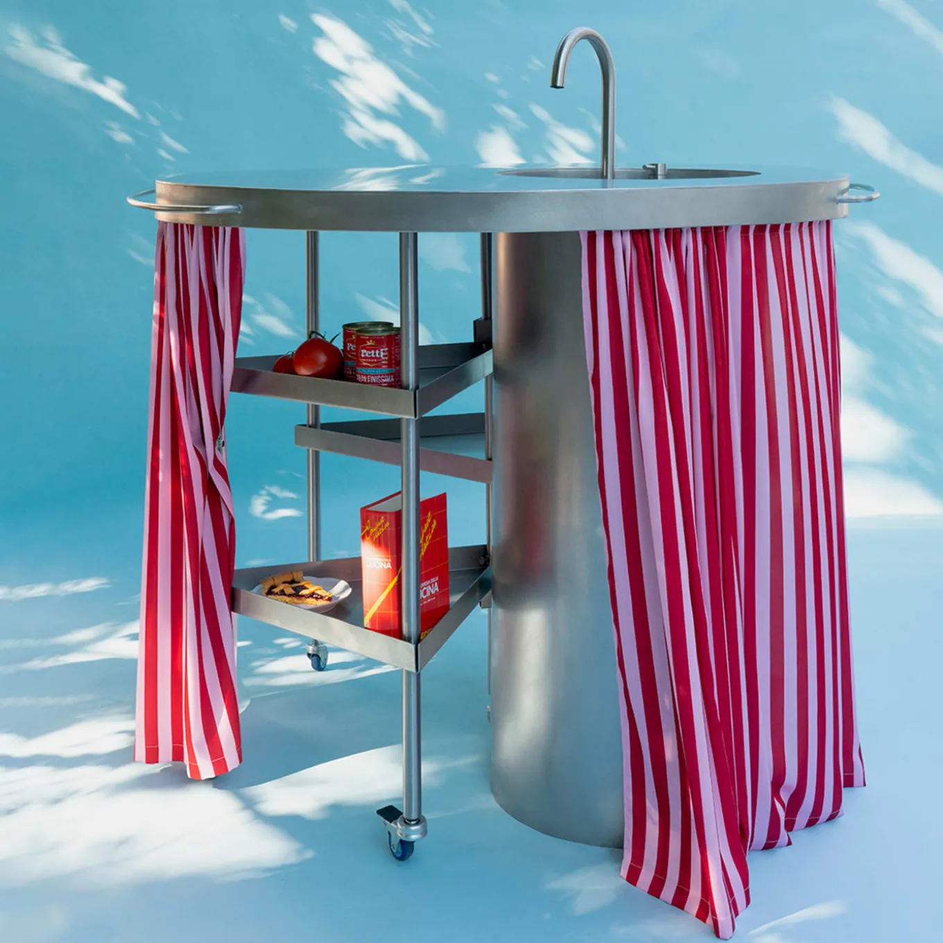 Ballerina Steel Modular Kitchen With Sink And Curtain