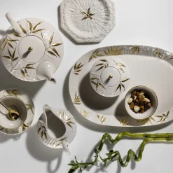 Bambù White Porcelain Sugar Bowl