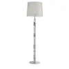 Bamboo Cromo Floor Lamp with Gray Shade