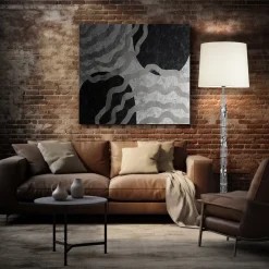 Bamboo Cromo Floor Lamp with Gray Shade