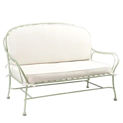 Bamboo Design Curved Green Wrought Sofa in Stainless Steel
