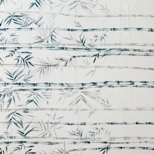 Bamboo Fringed Off-White Handpainted Blanket