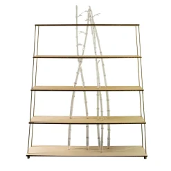 Bambuseto Wood and Glass Bookshelf