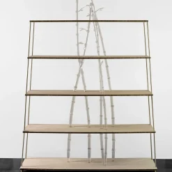 Bambuseto Wood and Glass Bookshelf