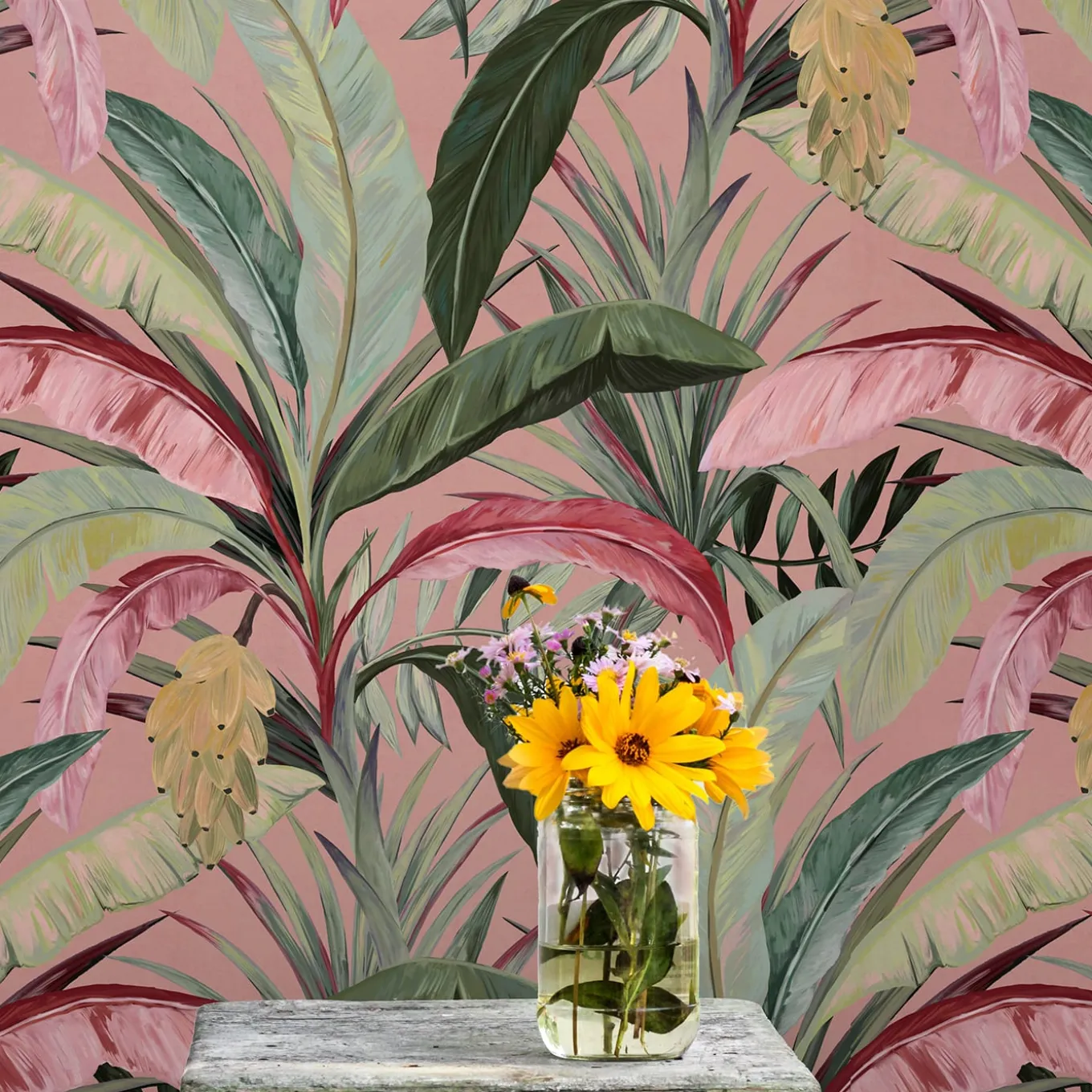 Banana Leaves Jungle Wallpaper