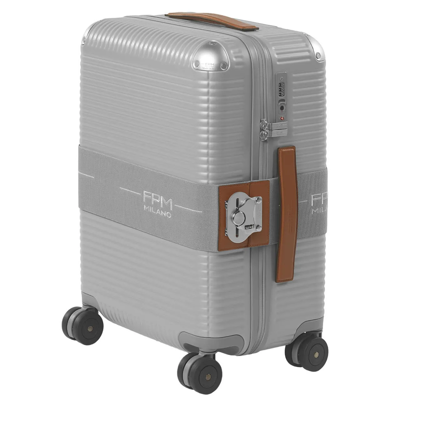 Bank Zip Deluxe Gray Spinner 55 Medium Luggage