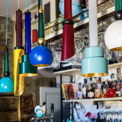 B'Anthology N. 5 Black and Gold Leaf Pendant Lamp