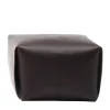 Bao Dark Leather Pouf by Viola Tonucci