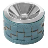 Barcellona Round Turquoise Leather Ashtray
