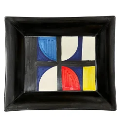 Bauhaus Contrast Ceramic Pocket Tray by Benedetto Longobardi