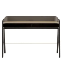 Bavero Beige Champagne Metal & Oak Wood Desk