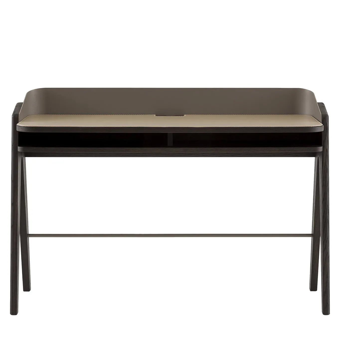 Bavero Beige Champagne Metal & Oak Wood Desk