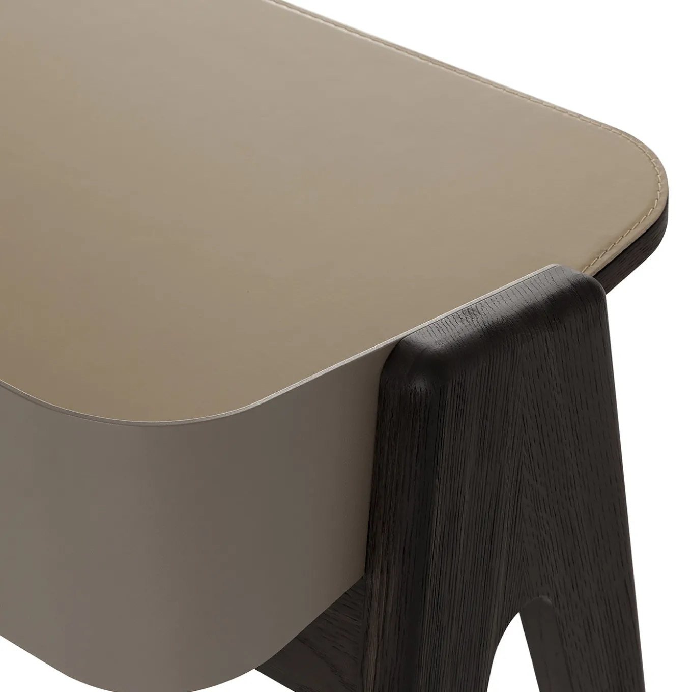 Bavero Beige Champagne Metal & Oak Wood Desk