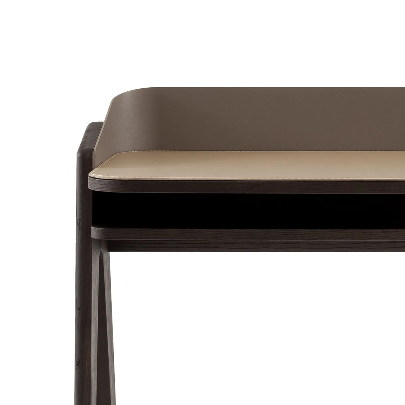 Bavero Beige Champagne Metal & Oak Wood Desk