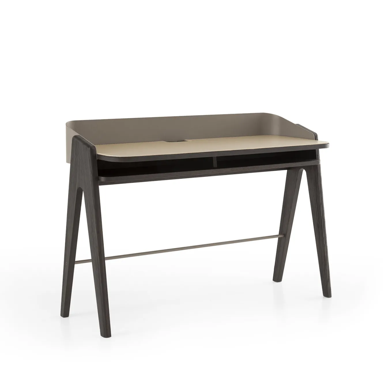 Bavero Beige Champagne Metal & Oak Wood Desk